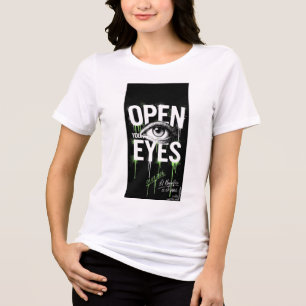 Camiseta Triblenda Abre Tus Ojos Arte Surrealista Mujer Algodón Orgán