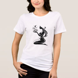 Camiseta Triblenda Abstract Feminine Silhouette Art T-Shirt for Women
