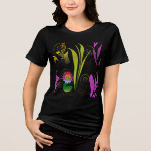 Camiseta Triblenda Abstract Floral with Spirals