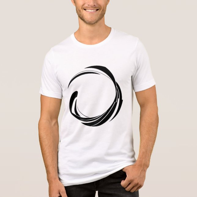 Camiseta Triblenda Abstract Swirl Circle Design – curved ring artwork (Anverso)