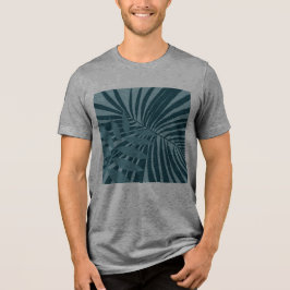 Camiseta Triblenda abstracto de hojas de palma y tropicales en gris a