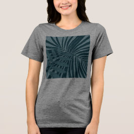 Camiseta Triblenda abstracto de hojas de palma y tropicales en gris a