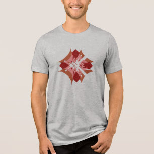 Camiseta Triblenda Abstracto Rojo Beige Rosa Floral Diamante Pop Art