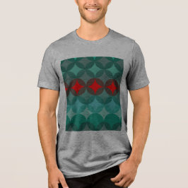 Camiseta Triblenda abstracto verde azulado y rojo inspirado por Art D