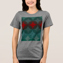 Camiseta Triblenda abstracto verde azulado y rojo inspirado por Art D