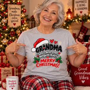 Camiseta Triblenda Abuela Divertida Navidad Mima Con Amor Regalo