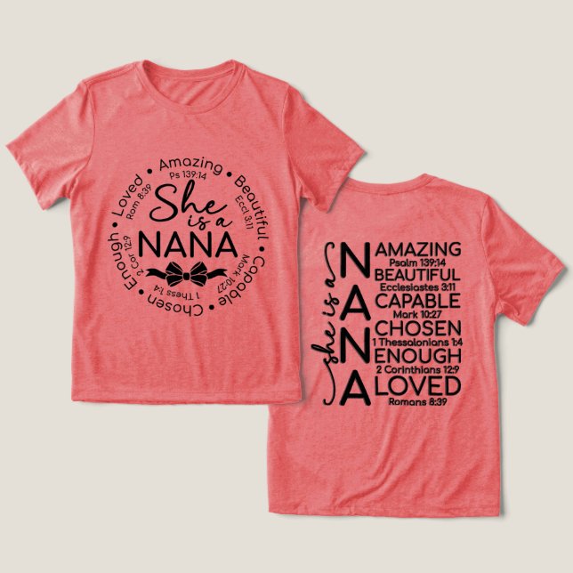 Camiseta Triblenda Abuela Inspiradora (Diseño Anverso y Reverso)