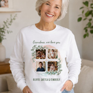 Camiseta Triblenda Abuela te amamos 6 Collage de Fotos Eucalipto