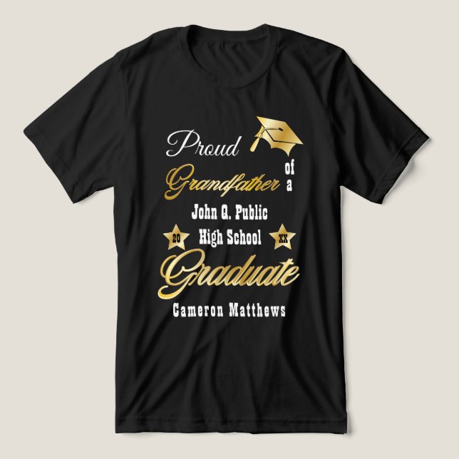 Camiseta Triblenda Abuelo Orgulloso de Nombre de Graduado Graduación (Diseño delantero )