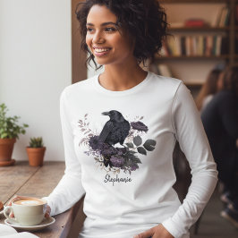 Camiseta Triblenda Academia Oscura Cuervo Gótico Malhumorado