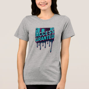 Camiseta Triblenda Acceso Concedido Gráfico de Disco Floppy Retro H