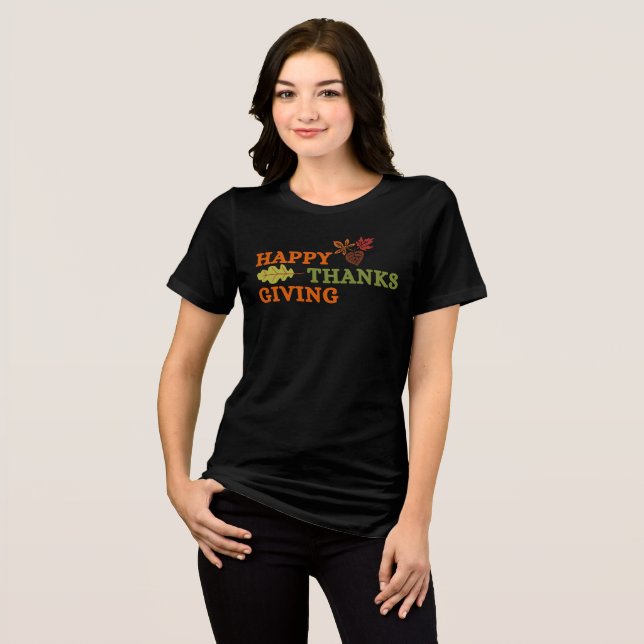 Camiseta Triblenda acción de gracias feliz (Anverso Completo)