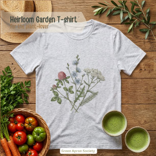 Camiseta Triblenda Achicoria silvestre floral botánica de trébol