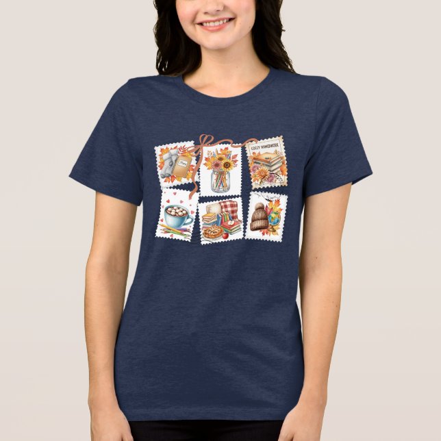 Camiseta Triblenda Acogedor profesor de estampado de otoño (Anverso)