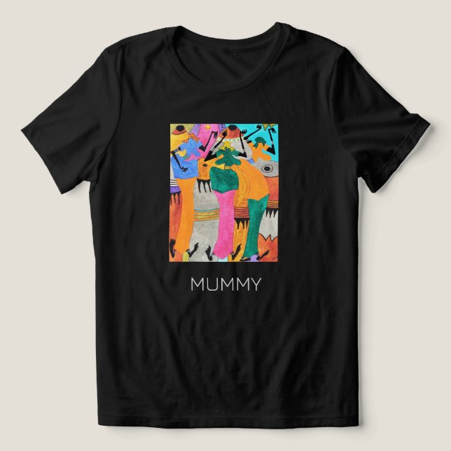 Camiseta Triblenda Acuarela, arte africano, impresionante mamita de b (Diseño delantero )