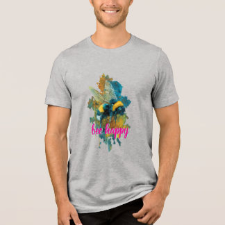 Camiseta Triblenda Acuarela Artística Abejorro "Abeja Feliz" Whimsica