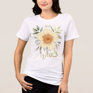 Camiseta Triblenda Acuarela Botánica Flor Silvestre de Primavera Pers