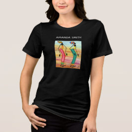 Camiseta Triblenda Acuarela Kenia: Mujeres que caminan por el arte af