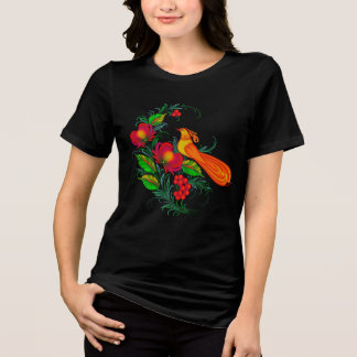 Camiseta Triblenda Acuarelas de arte popular ucraniano de Petrikivka