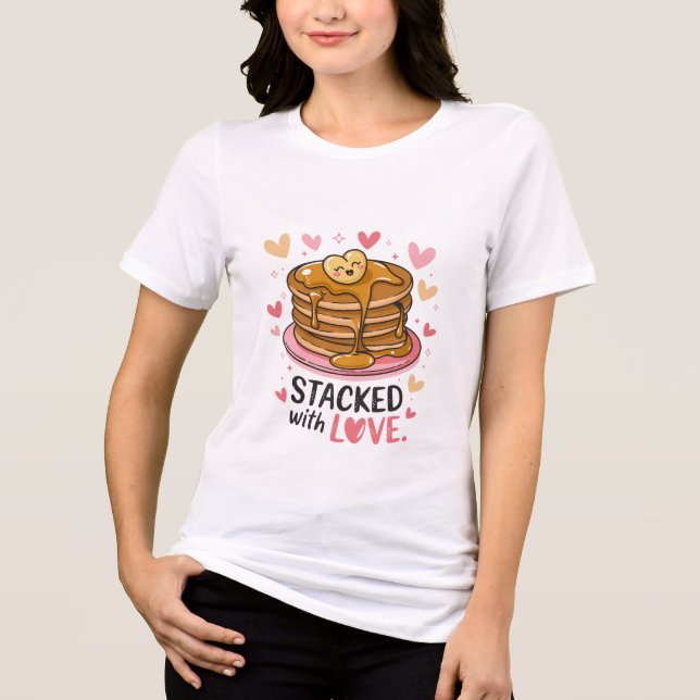 Camiseta Triblenda Acumulado con amor - Adorable Pancake Valentine (Anverso)