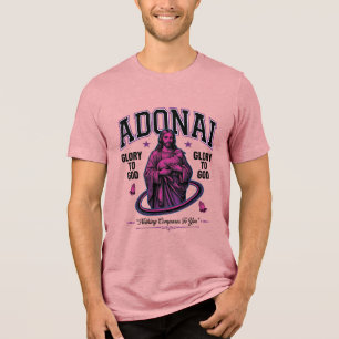 Camiseta Triblenda Adonai Gloria a Dios Diseño Vectorial Cristiano Vi