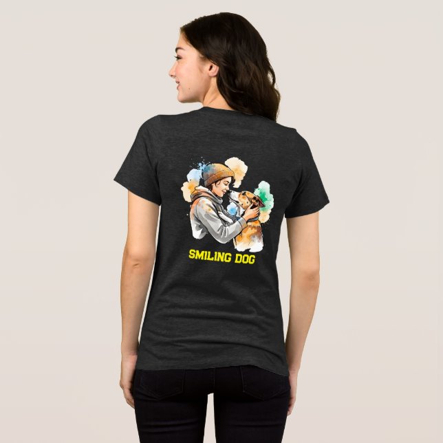Camiseta Triblenda Adorable acuarela Perro Lover Mejores Amigos (Reverso Completo )