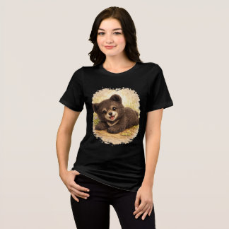 Camiseta Triblenda Adorable Baby Bear Cub Vintage Watercolor Art Tee