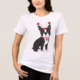 Camiseta Triblenda Adorable Boston Terrier Valentine