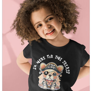 Camiseta Triblenda Adorable Bulldog Francés como Pirata, Divertido Ha