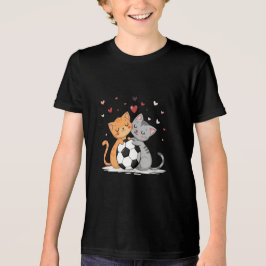 Camiseta Triblenda Adorable Cats with Soccer Ball on Valentines Day