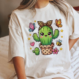 Camiseta Triblenda Adorable diseño de jardín de cactus Kawaii