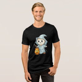 Camiseta Triblenda Adorable Ghost with Pumpkin Lantern