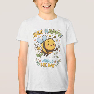 Camiseta Triblenda Adorable ilustración "¡Abeja Feliz!" para el Día M