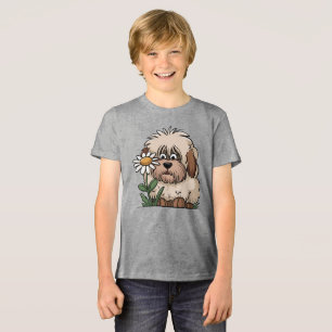 Camiseta Triblenda Adorable perro pastor inglés con margarita