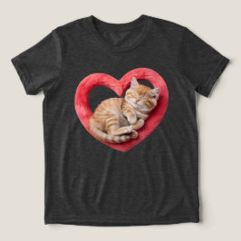 Camiseta Triblenda Adorable Sleeping Cat Furry Heart
