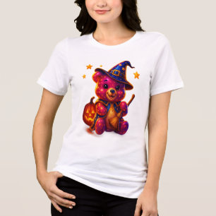 Camiseta Triblenda Adorable Teddy Bruja de Halloween