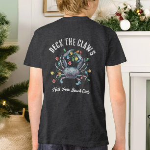 Camiseta Triblenda “Adorna las Garras” Cangrejo Azul de Navidad