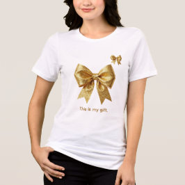 Camiseta Triblenda Adorno Elegante de Purpurina Dorada