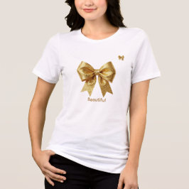 Camiseta Triblenda Adorno Elegante de Purpurina Dorada