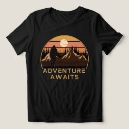 Camiseta Triblenda Adventure Begins Camping Senderismo , la aventura 