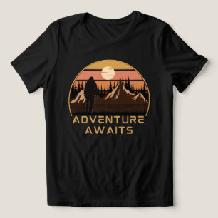 Camiseta Triblenda Adventure Begins Camping Senderismo , la aventura 
