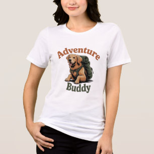 Camiseta Triblenda Adventure Buddy Golden Retriever Hiking Dog Women