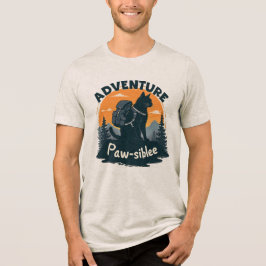 Camiseta Triblenda Adventure Is Paw-sible Black Cat Hiker Backpack
