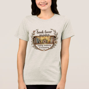 Camiseta Triblenda Aesthetic Amante del Café Mama Estante Floral Embl