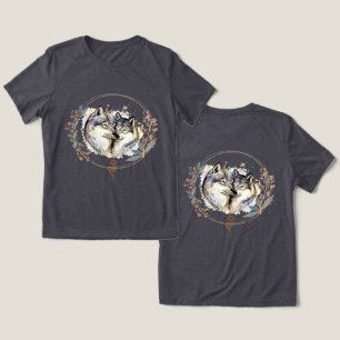 Camiseta Triblenda Afecto salvaje - Lobos enamorados Ilustracion