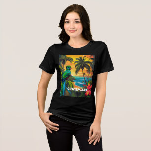 Camiseta Triblenda Afiche Quetzal de Viaje de Guatemala