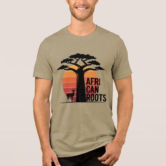 Camiseta Triblenda African Streetwear Baobab Tree & Gazelle Graphic (Anverso)