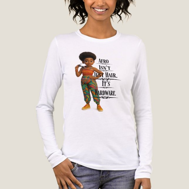 Camiseta Triblenda Afro Isn't Just Hair It's Hardware (Anverso)