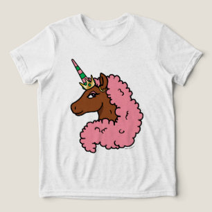 Camiseta Triblenda Afro Unicornio rosa claro