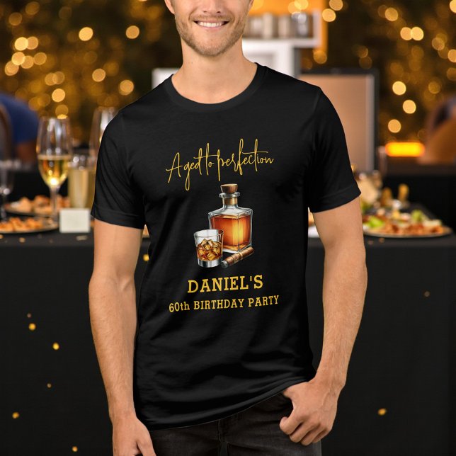 Camiseta Triblenda Aged to Perfection Cigar Whiskey 60th Birthday (Subido por el creador)